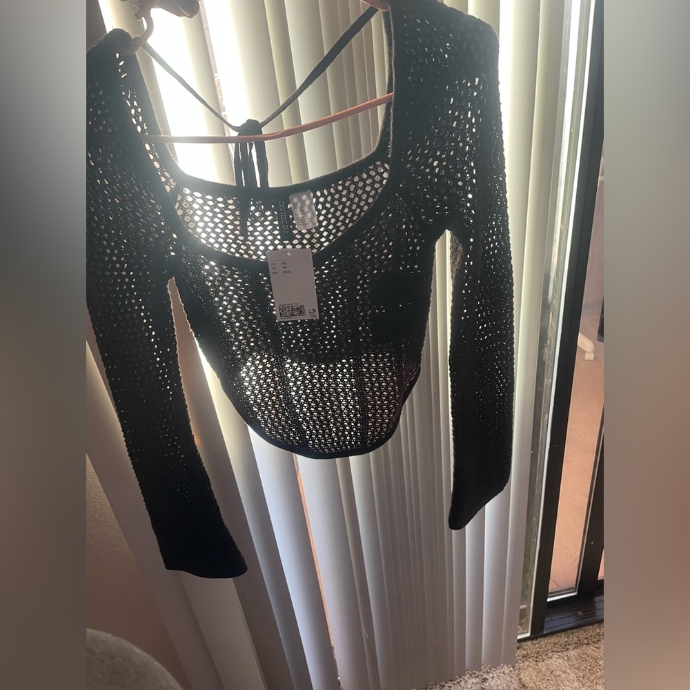 Black Knit Women's Top